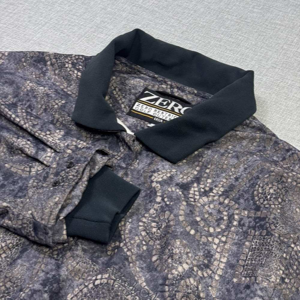 Zero Restriction Pullover Golf Jacket Womens Large Gray Abstract Pattern